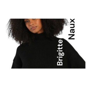 Brigitte Naux black mock sweater designer